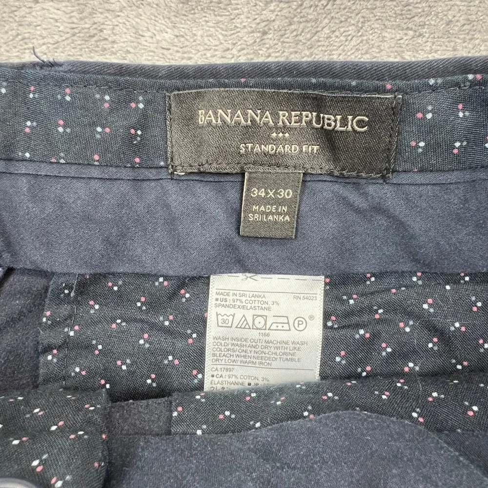 Banana Republic Chino Pants Mens 34x30 Navy Blue Standard Fit S/102755-00